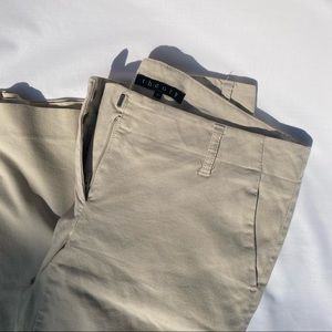 Theory tan flare-leg trousers